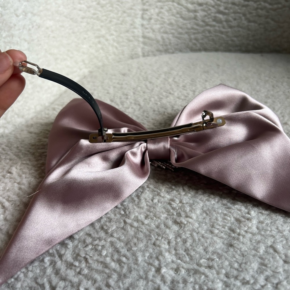 Cubic Zirconia Hair Bow Clip - Picture 4 of 8